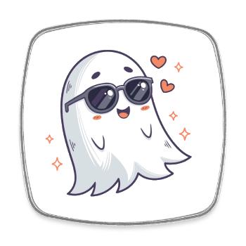 Cool Ghost Sunglasses - Square fridge magnet - white - Front