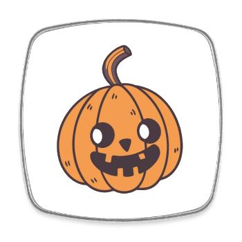 Pumpkin Halloween Cute Fun - Square fridge magnet - white - Front