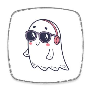 Süße Ghost DJ Brille - Viereckiger Kühlschrankmagnet - Weiß - Vorne