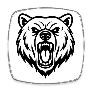 Bär - Viereckiger Kühlschrankmagnet - Weiß - Vorne