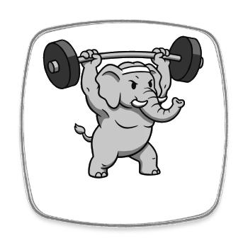 Heavy Lifter Elephant Strength Training - Square fridge magnet - white - Front