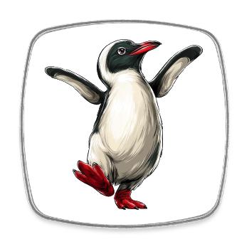 Cheerful Penguin :) - Square fridge magnet - white - Front