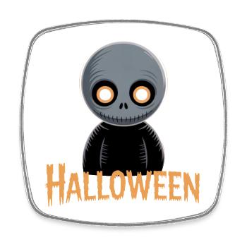 Petit squelette motif d’Halloween - Magnet carré - blanc - Devant