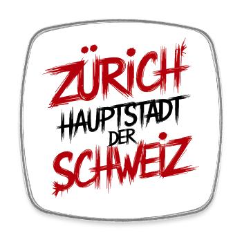 Zürich Hauptstadt der Schweiz - Viereckiger Kühlschrankmagnet - Weiß - Vorne
