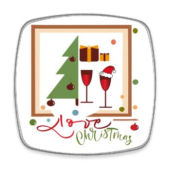 Winterzauber Christmas - Viereckiger Kühlschrankmagnet - Weiß - Vorne