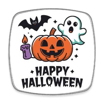Pumpkin Ghost Bat Halloween - Square fridge magnet - white - Front