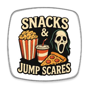 Snacks & Jump Scares, halloween - Magnet carré - blanc - Devant