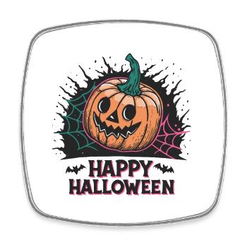 Citrouille Souriante Halloween - Magnet carré - blanc - Devant