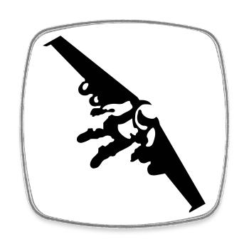 Jetman - Square fridge magnet - white - Front
