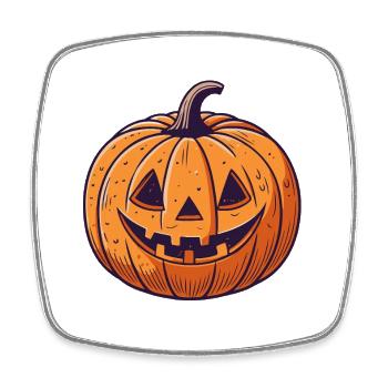 Citrouille Jack-o-Lantern Cartoon - Magnet carré - blanc - Devant