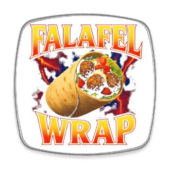 Falafel Wrap Lieblingsessen Lustig Schräg 90er Fal - Viereckiger Kühlschrankmagnet - Weiß - Vorne