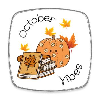 October Vibes – Herbst & Halloween Shirt - Viereckiger Kühlschrankmagnet - Weiß - Vorne