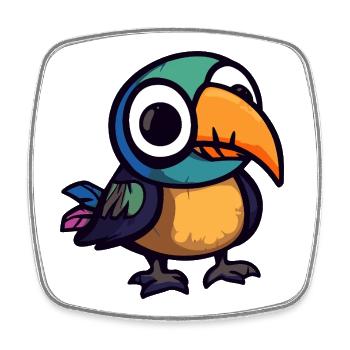 Toucan Bird Halloween Zombie - Square fridge magnet - white - Front