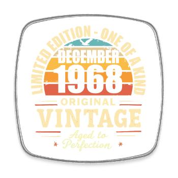 Birthday Party December 1968 - December 1968 - Square fridge magnet - white - Front