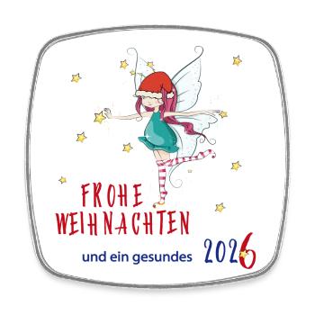 Merry Christmas - Square fridge magnet - white - Front