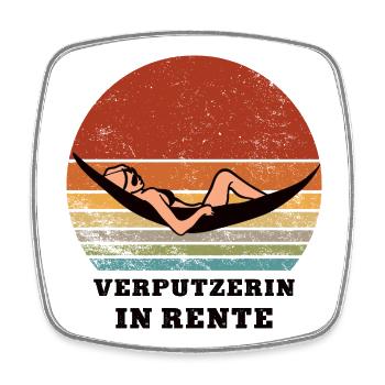 Pension plasterer Pensioner Retired plasterer - Square fridge magnet - white - Front