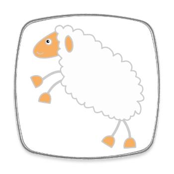Flauschiges Schäflein Cartoon Design - Viereckiger Kühlschrankmagnet - Weiß - Vorne