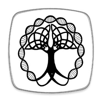 Seltsamer schwarzer Baum - Viereckiger Kühlschrankmagnet - Weiß - Vorne