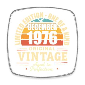 fête d anniversaire décembre 1976 - december 1976 - Magnet carré - blanc - Devant