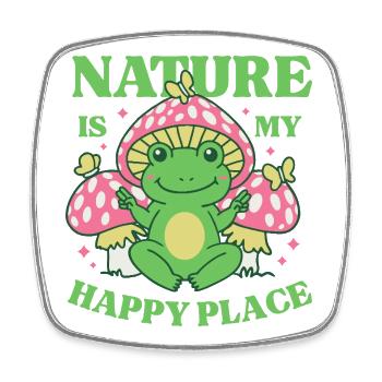 Die Natur ist mein glücklicher Ort - Viereckiger Kühlschrankmagnet - Weiß - Vorne