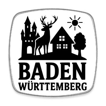 Monument du Land de Bade-Wurtemberg - Magnet carré - blanc - Devant