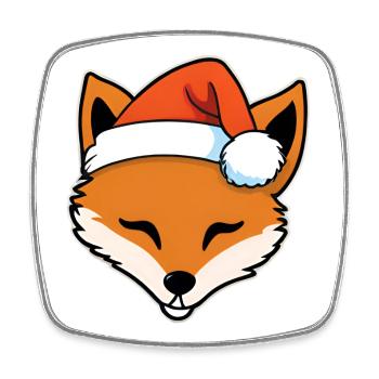 Fuchs mit Santa Hut Grafik - Viereckiger Kühlschrankmagnet - Weiß - Vorne