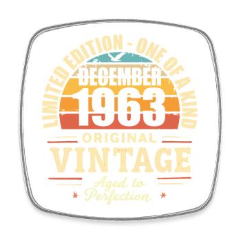 fête d anniversaire décembre 1963 - december 1963 - Magnet carré - blanc - Devant