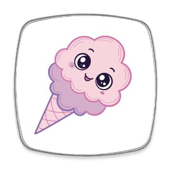 Glace Kawaii Nuage Rose - Square fridge magnet - white - Front