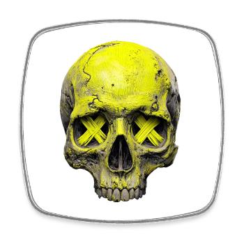 Neon X Skull - Square fridge magnet - white - Front