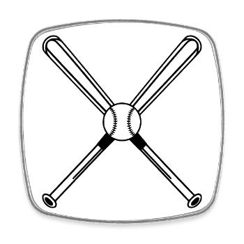 Baseball-Illustration Baseball-Spieler - Viereckiger Kühlschrankmagnet - Weiß - Vorne