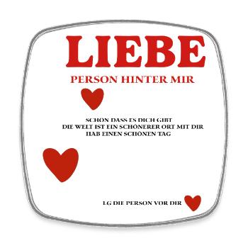 LIEBE Person Hinter mir - Viereckiger Kühlschrankmagnet - Weiß - Vorne
