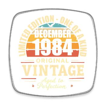 fête d anniversaire décembre 1984 - december 1984 - Magnet carré - blanc - Devant