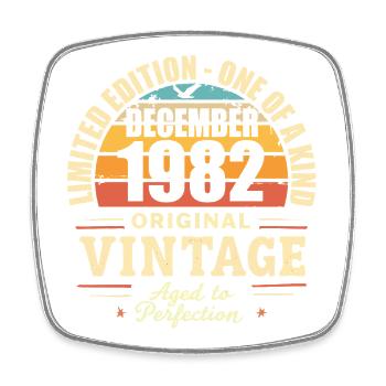 fête d anniversaire décembre 1982 - december 1982 - Magnet carré - blanc - Devant