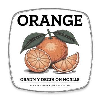 Vintage Orange - Viereckiger Kühlschrankmagnet - Weiß - Vorne