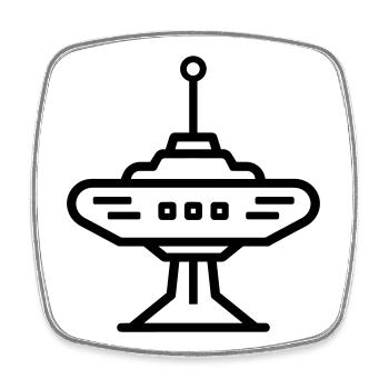 space station - Square fridge magnet - white - Front