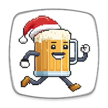 Funny Christmas Beer - Ugly Christmas - Square fridge magnet - white - Front