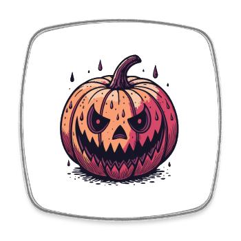 Jack-o'-Lantern Kürbis Aquarell Nacht - Viereckiger Kühlschrankmagnet - Weiß - Vorne