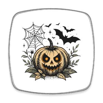Citrouille Halloween maléfique - Magnet carré - blanc - Devant