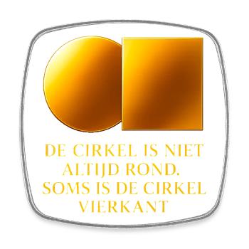 Cercle d’or vs design carré - Magnet carré - blanc - Devant