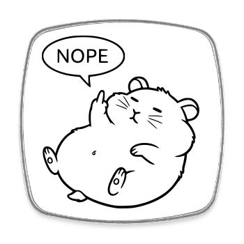 Non, Hamster | Drôle de doigt d’honneur - Magnet carré - blanc - Devant