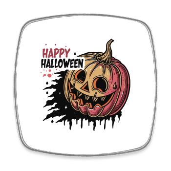 Expressive Halloween Pumpkin - Square fridge magnet - white - Front