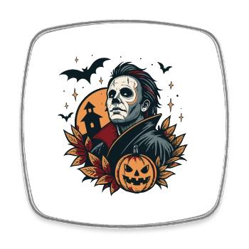 Halloween Totenkopf Nachtmaske - Viereckiger Kühlschrankmagnet - Weiß - Vorne