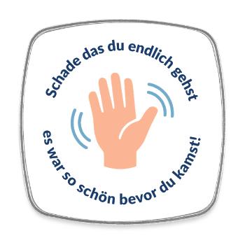 Graphique de main de blague d’adieu, oxymore - Magnet carré - blanc - Devant