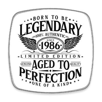Légendaire depuis 1986 Cadeau d’anniversaire vintage - Magnet carré - blanc - Devant
