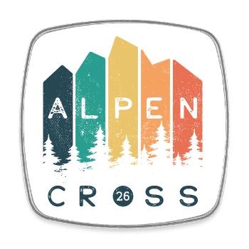 Alpen Cross 26 - Alpenüberquerung 2026 - Wandern - Viereckiger Kühlschrankmagnet - Weiß - Vorne