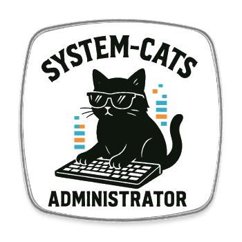 Administrateur System Cats - Magnet carré - blanc - Devant