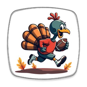 Thanksgiving Football Truthahn - Viereckiger Kühlschrankmagnet - Weiß - Vorne