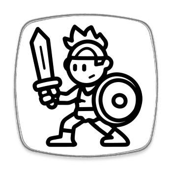 warrior - Square fridge magnet - white - Front