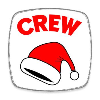 Santa Crew - Viereckiger Kühlschrankmagnet - Weiß - Vorne