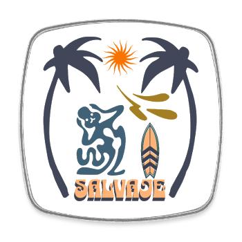 Surf Salvaje- Alerte aux eaux usées UK - Magnet carré - blanc - Devant